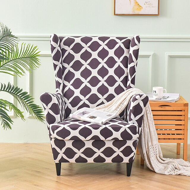 Stretch Wingback Chair Cover Wing Chair Slipcovers with Seat Cushion