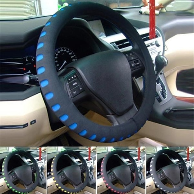  Cubierta universal para volante de coche con punzonado eva, diámetro de 38cm, accesorios de estilo de coche sup automotriz