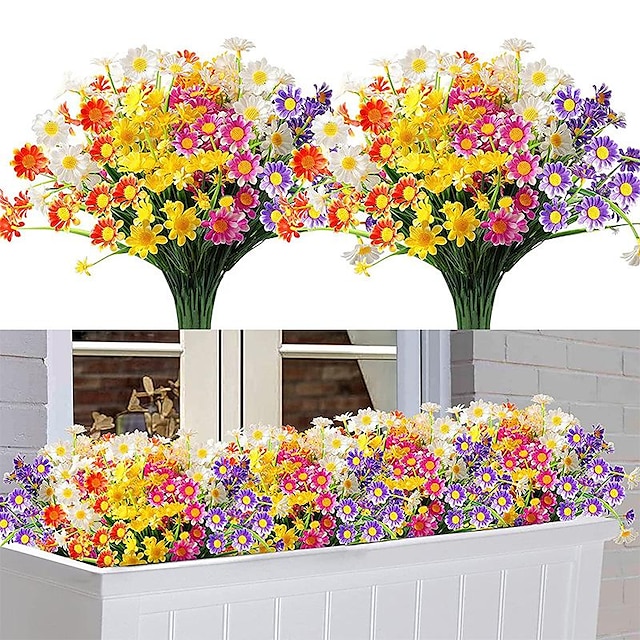  1pc fiori artificiali margherita piante di plastica decorazione della casa finestra fiori di plastica per esterni decorazione di nozze