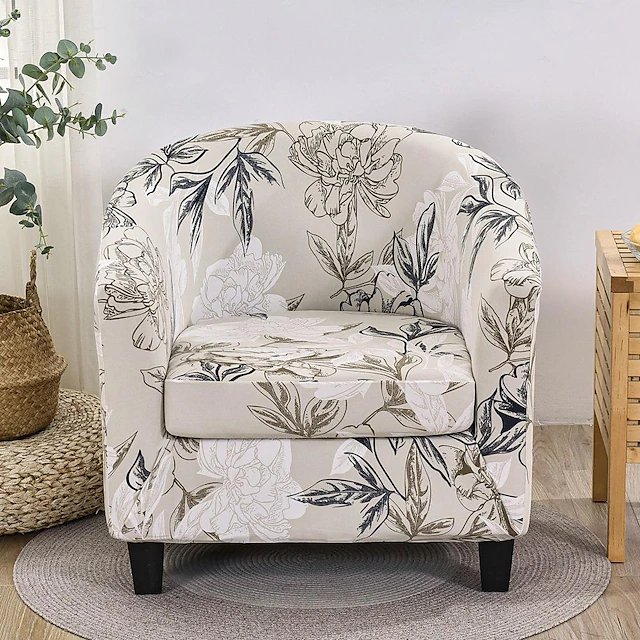 Club Chair Cover Barrel Chair Slipcover Stretch Tub Chair Slipcover, Arm Chair Sofa Cover For Dogs Pet,Washable Couch Furniture Protector Soft Durable 36