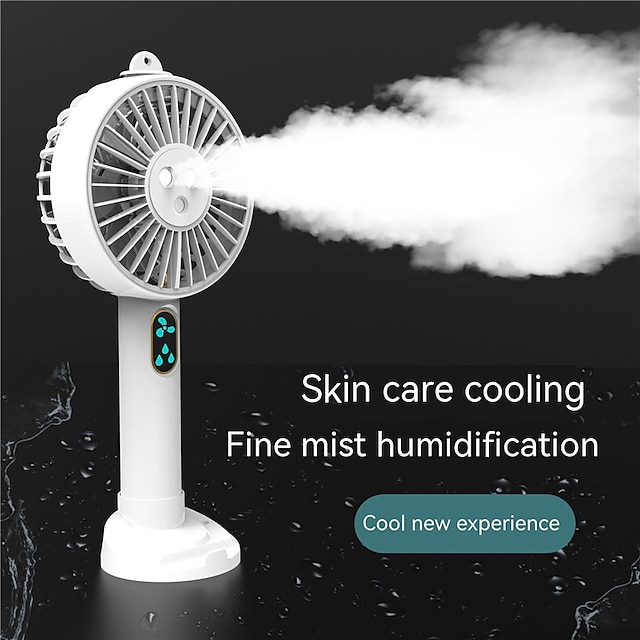  Handheld Spray Fan Portable Fan Rechargeable Usb Personal Fan With Mobile Phone Holder 2000mah 3-Speed Adjustable Cooling Spray Humidifier Suitable For Indoor and Outdoor Use