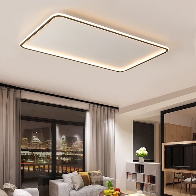  luz de teto led super fina 105/50 cm lâmpada de teto moderna acrílico metal escurecimento contínuo quarto acabamento pintado luzes 110-240v apenas regulável com controle remoto