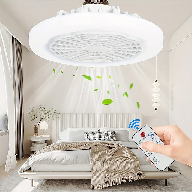  1 stk takvifter med lys fjernkontroll bladløs takvifte med lampe for hjemmet