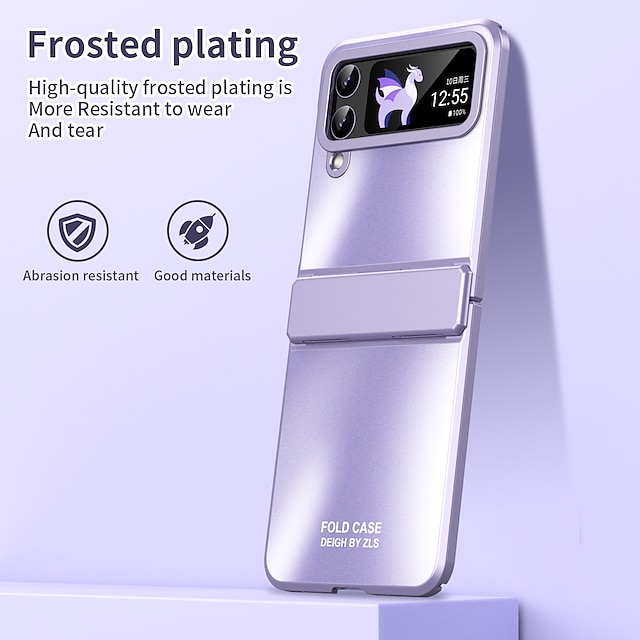  teléfono Funda Para Samsung galaxia Z Flip 5 Z Flip 4 Z Flip 3 Funda de Cuerpo Entero Antigolpes Color sólido Aleación de aluminio