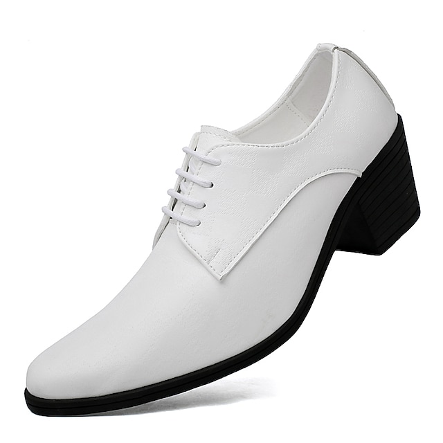  Miesten Oxford-kengät Derby-kengät Juhlakengät Liiketoiminta Englantilainen Häät Juhlat Kiiltonahka Korkeutta lisäävä Nauhat Musta Valkoinen Kevät Syksy