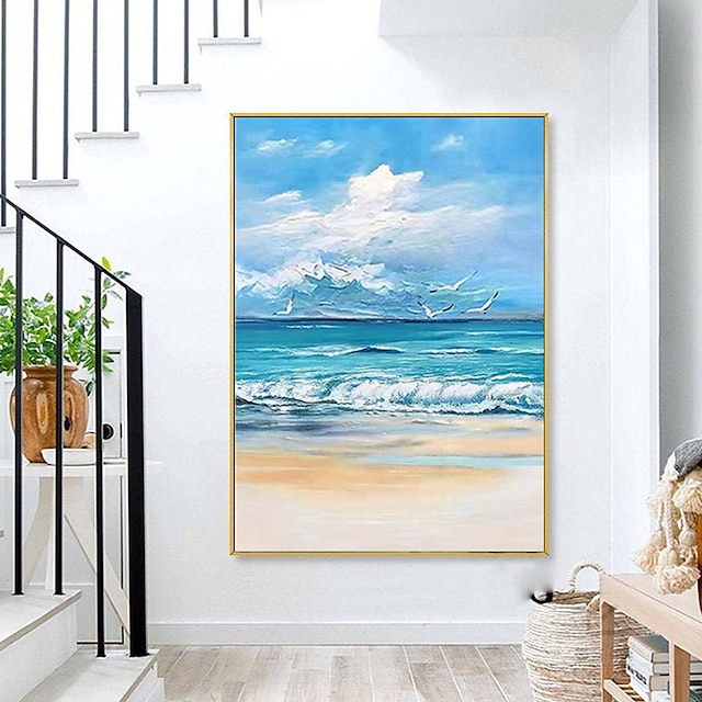  Oil Painting Handmade Hand Painted Wall Art Abstract Knife PaintingSea ViewSailboatHome Decoration Decor Rolled Canvas No Frame Unstretched