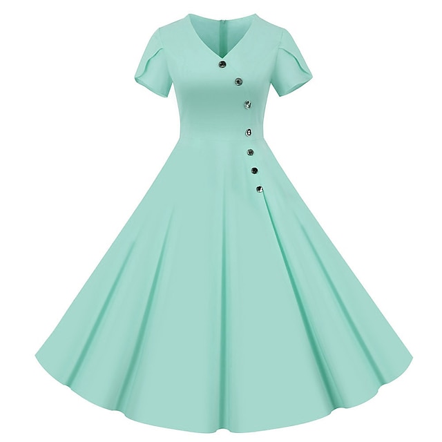 Polka Dots Dresses Retro Vintage 1950s Prom Dress Dress Party Costume A ...