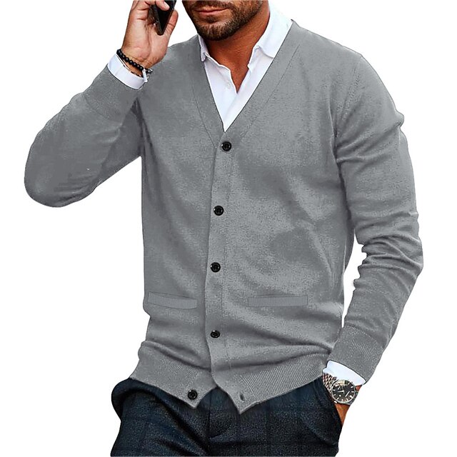 Men's Sweater Cropped Sweater Cardigan Sweater Ribbed Knit Cropped ...