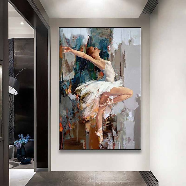  אנשים אמנות קיר בד אבסטרקט בלט פוסטרים והדפסים רוקדת בלרינה תמונה לסלון עיצוב הבית ללא מסגרת