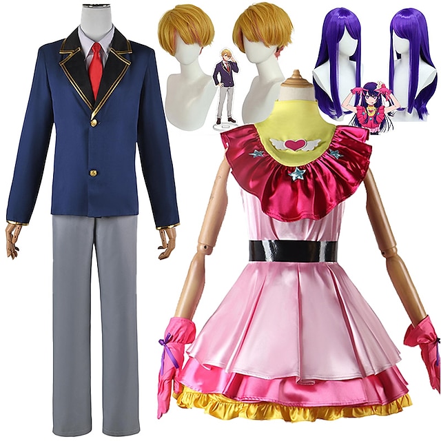  oshi no ko ai hoshino aqua hoshino cosplay kostymer japansk anime karakter antrekk karneval halloween cosplay dresser cosplay parykker for barn voksne