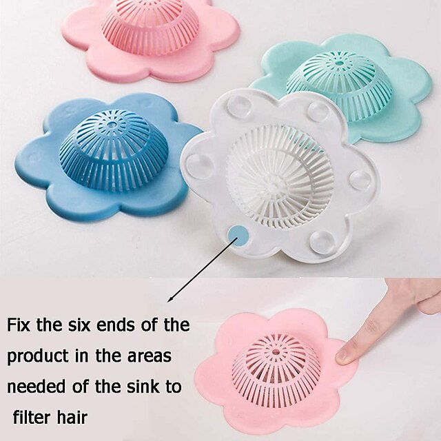 1pc Kitchen Sink Filter Bathroom Silicone Drain Cover Hair Catcher With  Suction Cups