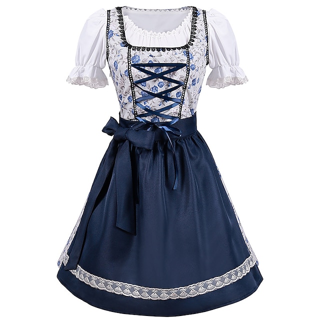  Mindszentek napja Oktoberfest Ruhák Szerepjáték Jelmezek Szobalány öltözékek Szerepjáték bajor Német Meadows Női Hagyományos stílusú ruha Blúz Ruha Kötény