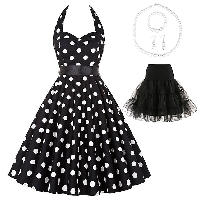 Retro Vintage 1950s Rockabilly Petticoat Hoop Skirt A-Line Dress Tutu ...
