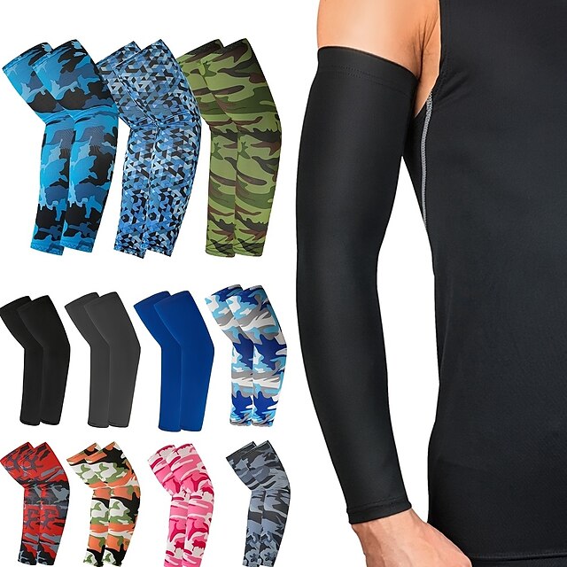  2pcs Arm Sleeves Tattoo Cover Up Cooling Compression Sports Sun UV Protection Hand Cover Cooling Warmer For Running Fishing Cycling