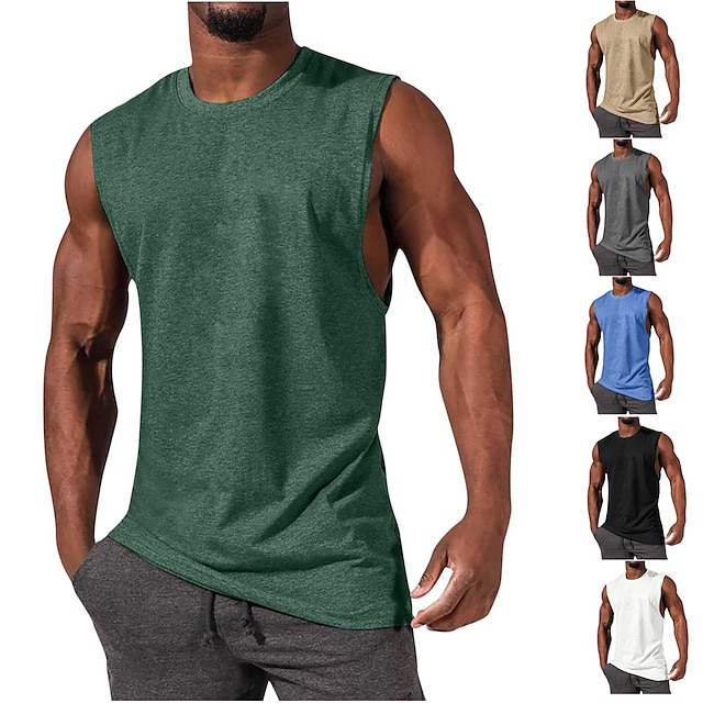 Men's Gym Tank Top Workout Tank Classic Sleeveless Singlet Athletic ...