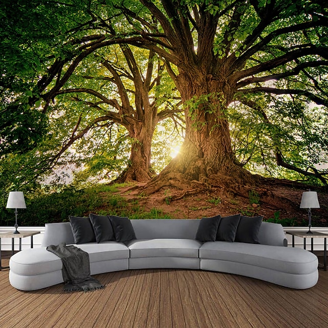 Forest Tree Hanging Tapestry Wall Art Large Tapestry Mural Decor