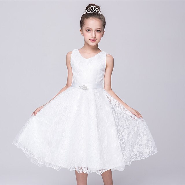 Kids Girls' Party Dress First Communion Dress For Girls Solid Color ...