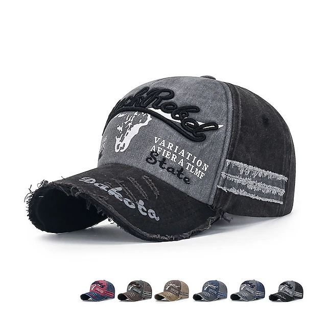 Men's Unisex Baseball Cap Trucker Hat Red Blue Polyester Vintage Travel Beach Outdoor Vacation Color Block Adjustable Sunscreen Breathable Fashion 12