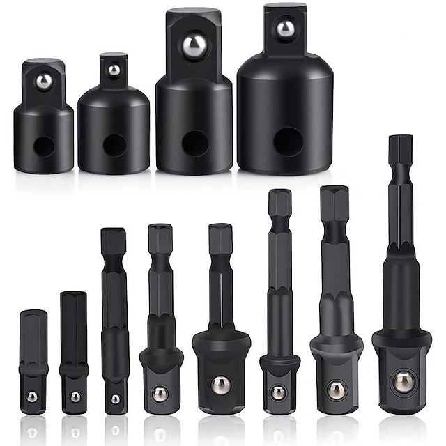  Set di adattatori per bussole a percussione da 12 pezzi - 25mm-73mm 1/4