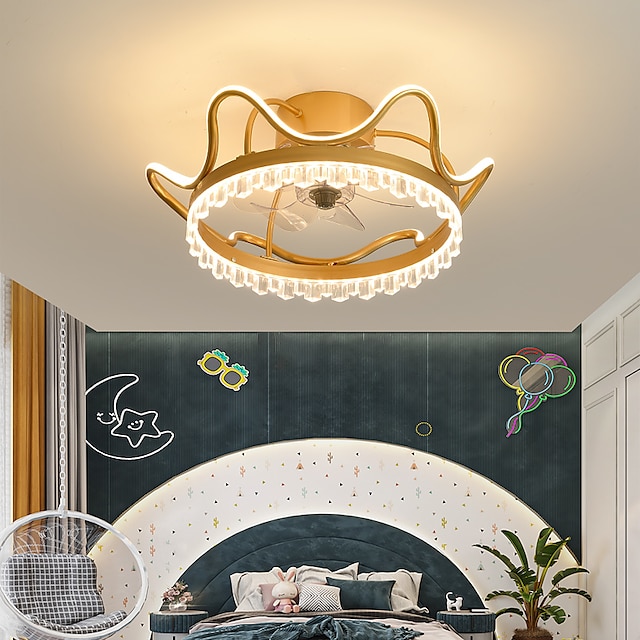  Ceiling Fan with Light Circle Design App & Remote Control 100cm 5-Light Dimmable 6 Wind Speeds Modern Ceiling Fan for Bedroom, Living Room, Small Room 220-240V