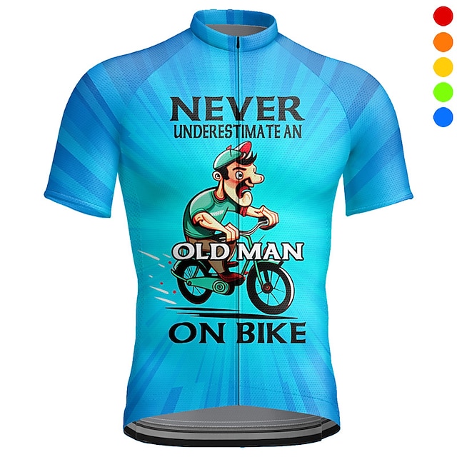  21Grams Men's Cycling Jersey Short Sleeve Bike Top with 3 Rear Pockets Mountain Bike MTB Road Bike Cycling Breathable Quick Dry Moisture Wicking Reflective Strips Yellow Red Blue Graphic Sports