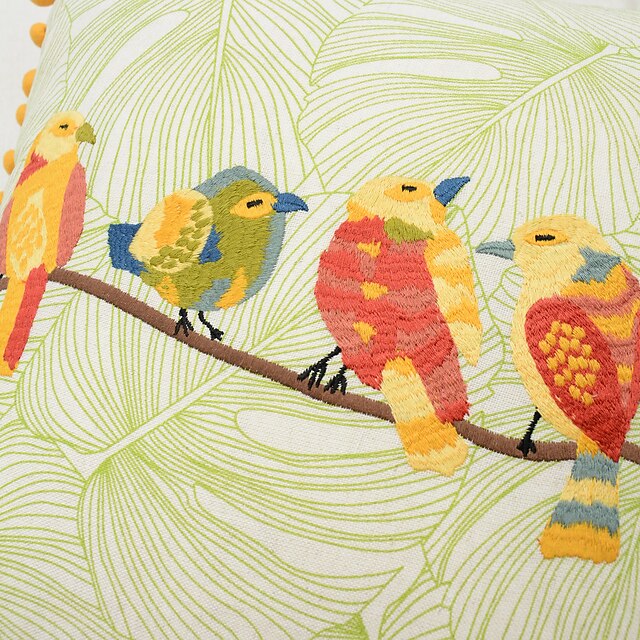Decorative Toss Pillows Coolest Pillows Birds Embroidered Pillow Cover