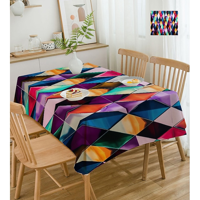  Mantel de casa de campo mantel de primavera mantel redondo de tela para exteriores cubierta de mesa rectángulo ovalado para picnic, boda, comedor, Pascua