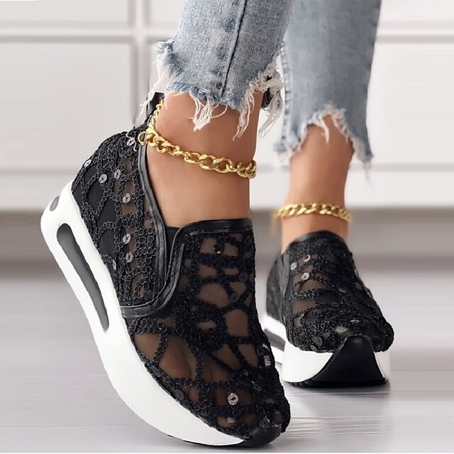 Women's Sneakers Plus Size Height Increasing Shoes Slip-on Sneakers ...