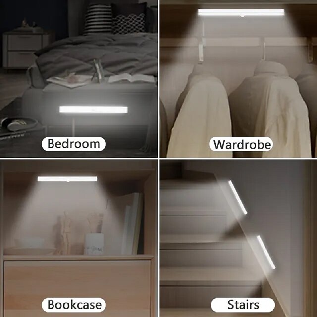 Rechargeable Motion Sensor Light Bed Lamp LED Under Night Light
