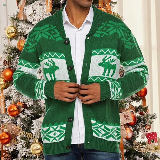 Male Ugly Christmas Sweater Cardigan Sweater Sweater Jacket Christmas ...