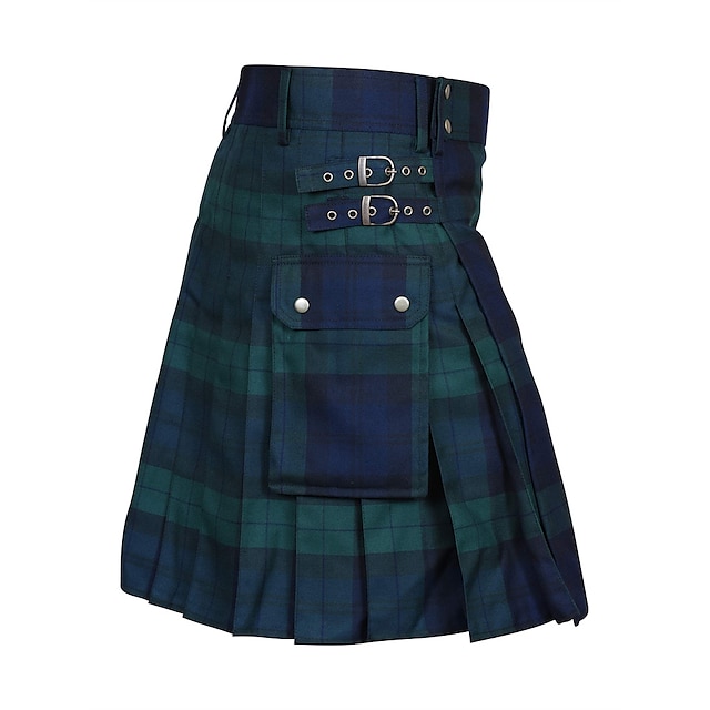 Retro Vintage Punk & Gothic Medieval Skirt Scottish Utility Kilts Men's ...