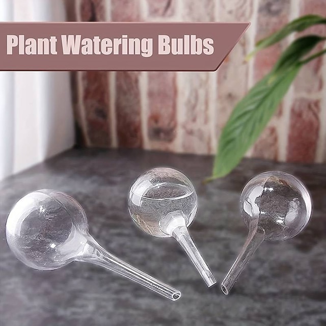  6 stks plant watering globes zelf water bollen pvc automatische watering ballen plant watering systeem clear plant waterer voor binnen en buiten 5.1 inch. zip