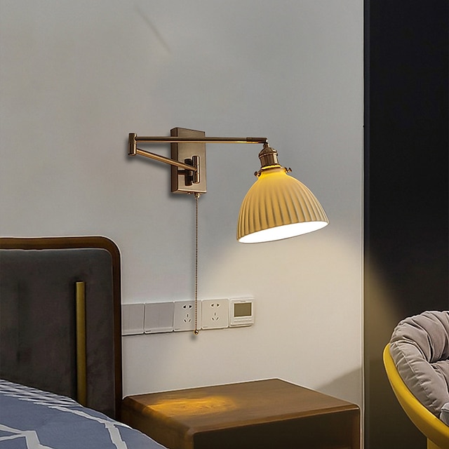  led wandlamp zwenkarm licht keramisch ijzer woonkamer monsterkamer slaapkamer nachtkastje tv kunst aan de muur licht wandlamp 110-240v
