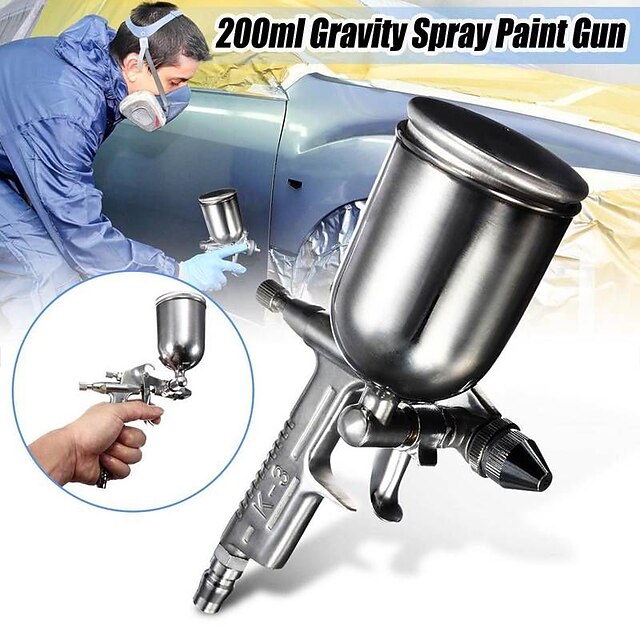 K3 HVLP Air Spray Sprayer Paint Gun Tool 0.5mm Tips Nozzle 200ml MetalCan 2023 US 49.69
