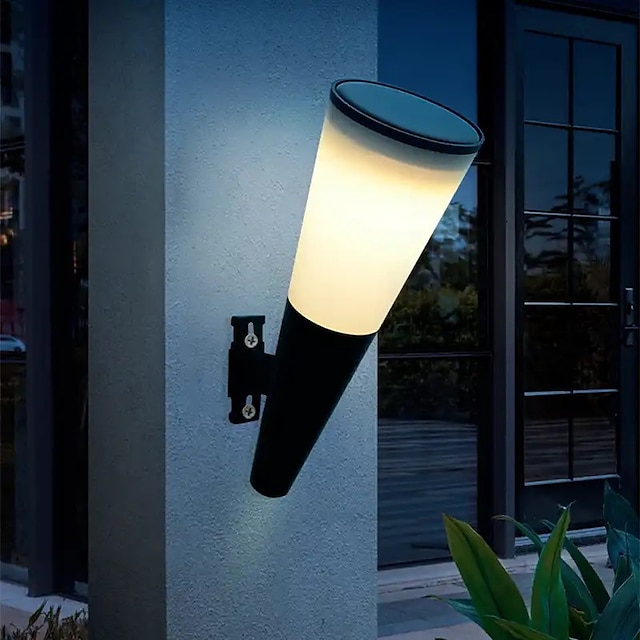  Lumină de grădină cu energie solară în aer liber cu LED pentru decorare impermeabilă, lampă de perete pentru gard verandă, balcon, casă, grădină, decor stradal, iluminat colorat