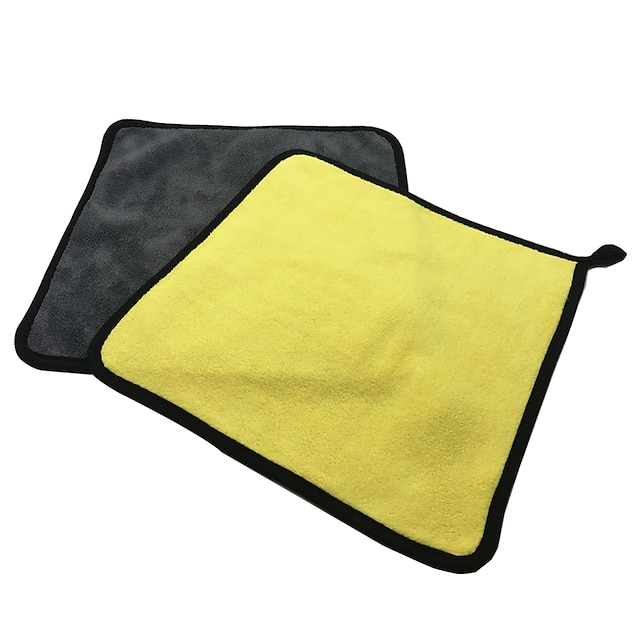  StarFire 30*30cm 2PCS  Wash towel wipe car cloth thickened water absorption not hair drop two-color double-sided coral velvet cleaning cloth