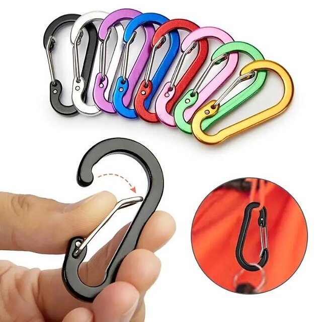  Steel Carabiner Clips, The Essential Outdoor Camping & Mountaineering Tool for Fishing & Climbing