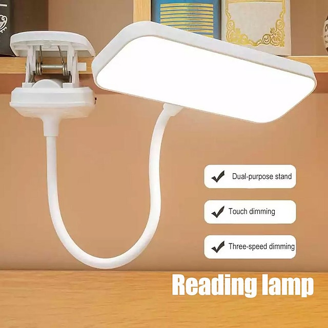  Touch Control Flexible Foldable Led Desk Lamp USB Plug Bedroom Night Lights Dimming Work Study Reading Clip-on Table Lamps for Eyes Protection