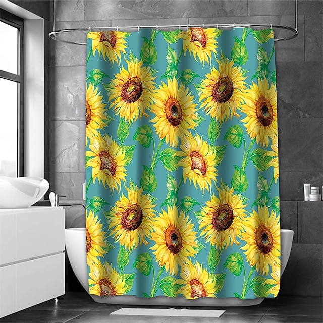 Shower Curtain with Hooks for Bathroom,Colorful Painted Wood Shower Curtain Plank Rustic