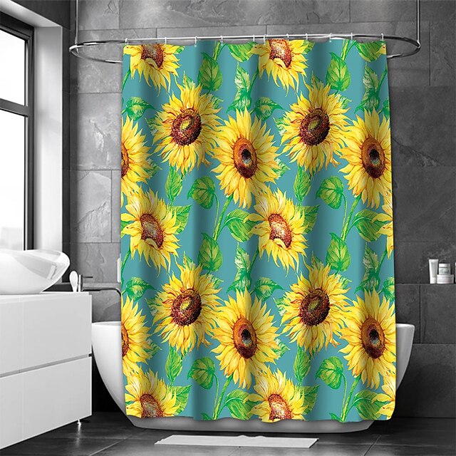 Shower Curtain with Hooks for Bathroom,Colorful Painted Wood Shower