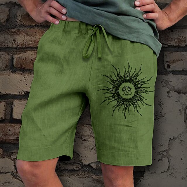 Men's Sun Graphic Prints Shorts Summer Shorts Casual Shorts Mid Waist Streetwear Designer Outdoor Casual Daily Drawstring Elastic Waist Print Designer Clothing Apparel