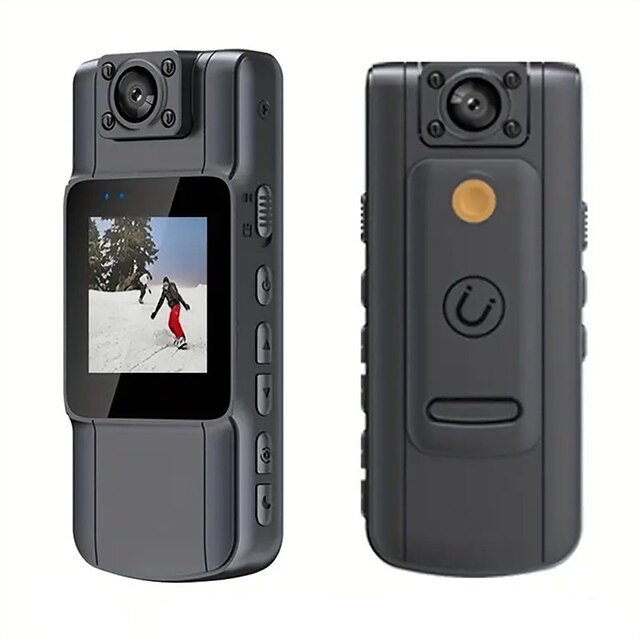  Small Camera With HD IPS Screen 180 Rotatable Lens And Back Clip Full HD Mini Body Worn Camera Wearable Pocket Bodycam Camera For Law Enforcement Civilians