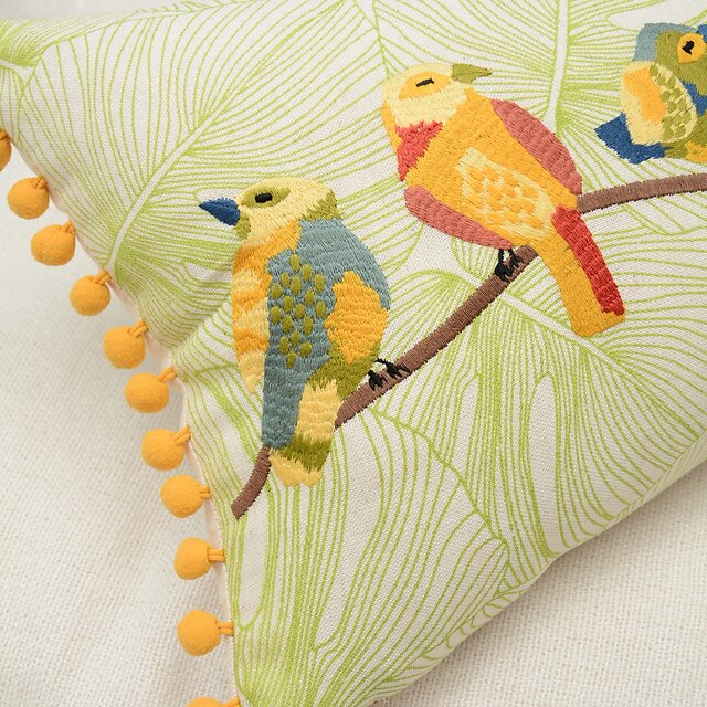 Decorative Toss Pillows Coolest Pillows Birds Embroidered Pillow Cover