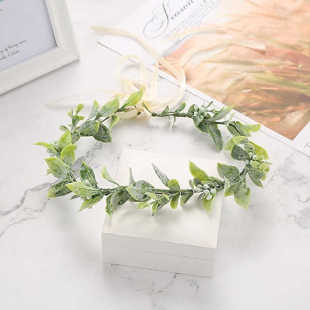  brude grønt blad krone bohem hodeplagg floral pannebånd foto rekvisita hodeplagg hodeblomst