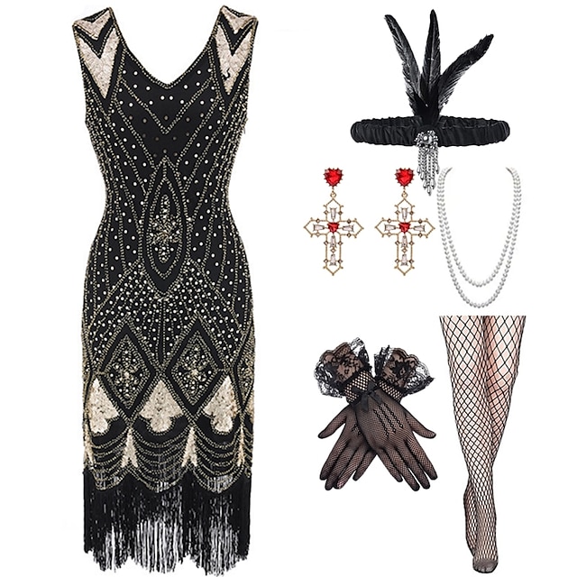 Roaring 20s 1920s Vintage Inspired Flapper Dress Outfits Flapper ...