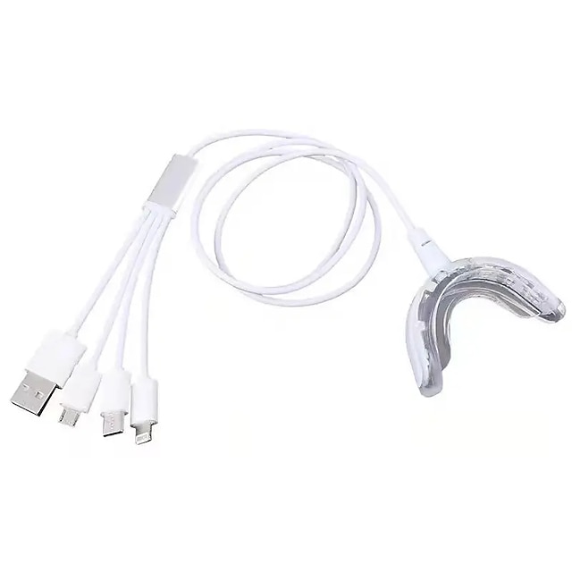  Blanqueador de dientes 4 en 1, 1 Uds., 24 luces, led inteligente temporizado, portátil, usb, recargable, luz azul, cuidado bucal, blanqueador de dientes