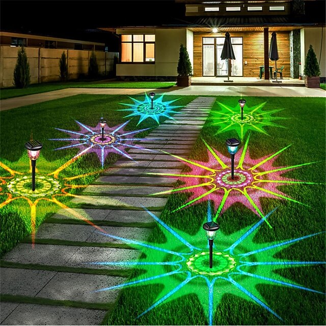 thumbnail image 2 of SolarEK 4 Pack Solar Garden Lights - Multicolor LED Landscape Lamps, IP44 Waterproof 2 of 5