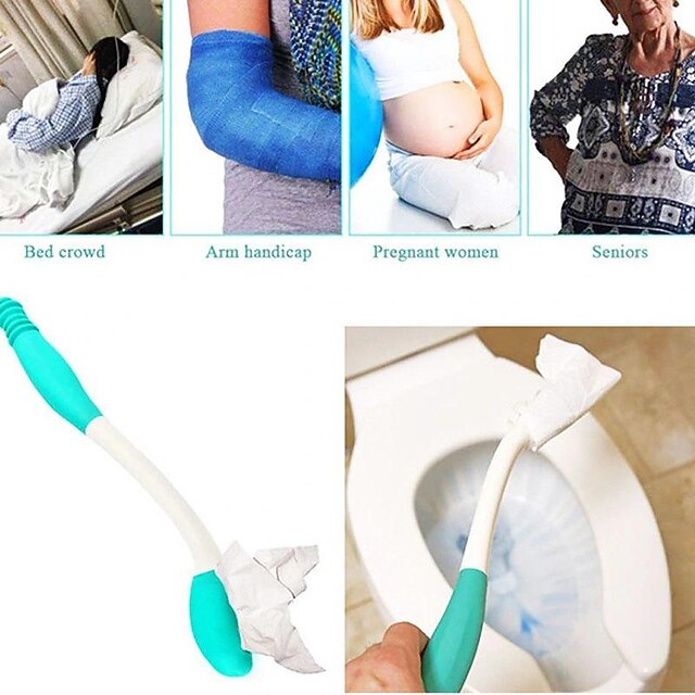 Toilet Tissue Aids Tools,Bottom Wiper,Tissue Grip Long Handle Reach