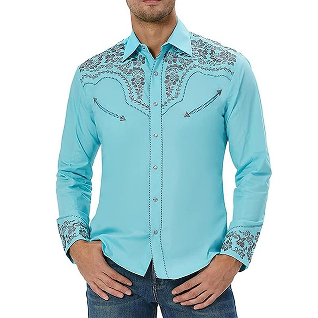 Retro vintage Blouse / overhemd West Cowboy Voor heren Carnaval Maskerade Feest Casual / Dagelijks Volwassenen Top Alle seizoenen