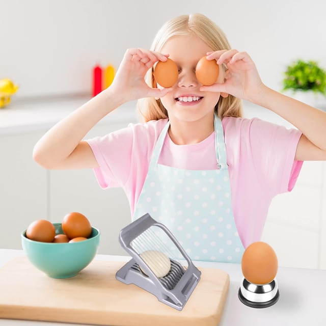 Egg Slicer with Egg Piercer, Egg Slicer for Hard Boiled Eggs Egg Cutter